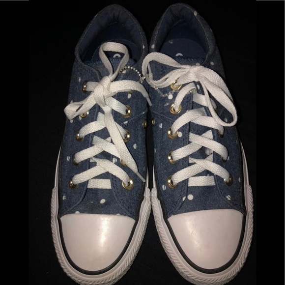 Converse Shoes - Converse Blue and white polka dot shoes